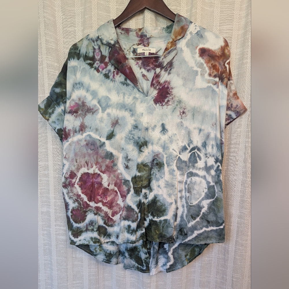 Madewell Multicolor Tie-Dye Short Sleeve Tunic Top